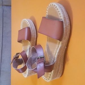 Universal Thread dark cognac espadrilles wedges